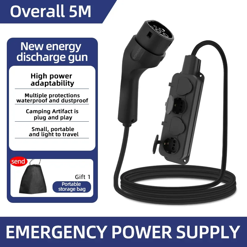 Outdoor Power Wash - Tragbares 16A 4KW Elektroauto-EV-Ladegerät V2L-Kabel, seitlicher