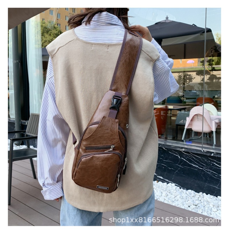 Outdoor Usb Power Supply - Neue Outdoor-Sport-PU-Brusttasche für Herren, neue USB-Brusttasche,