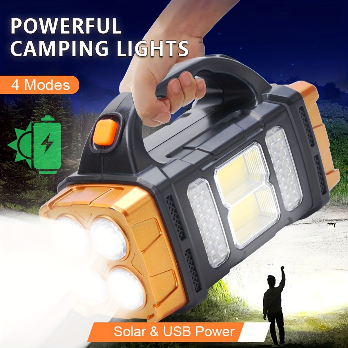 Outdoor Power Supply - Neue verbesserte wiederaufladbare Hochleistungs-Solar-LED-Taschenlampe mit Powerbank,