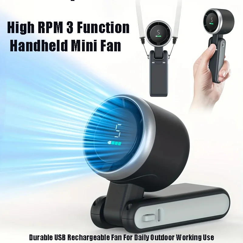 Outdoor Usb Power Supply - 5 Geschwindigkeitsstufen Mini-Ventilator 3-fach Verwendbar Handgehalten