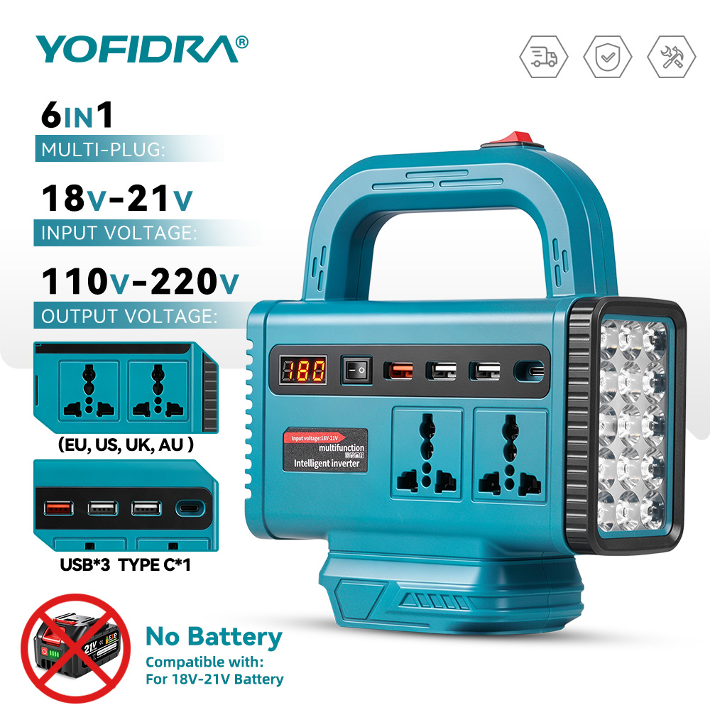 Outdoor Powerwall - YOFIDRA 220V Tragbarer Stromwechselrichter, Notstromversorgung für