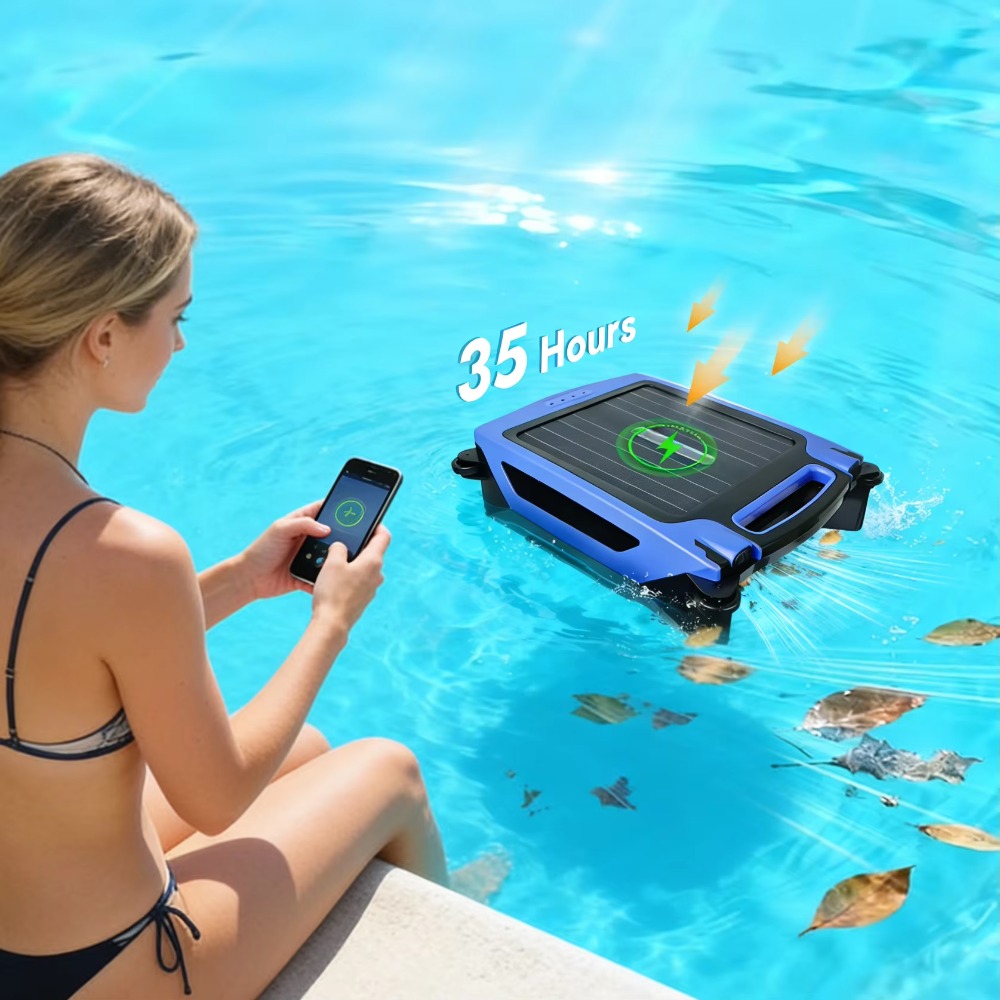 Outdoor Power Vacuum - Hochwertiger Solarbetriebener Automatischer Pool-Skimmer und Oberflächenreinigungsroboter