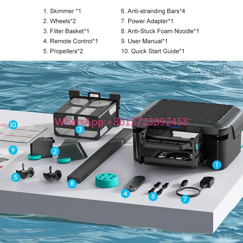 Outdoor Power Vacuum - Automatischer Pool-Oberflächenroboter-Reiniger mit Solarbetriebener Blattsammler-Funktion und