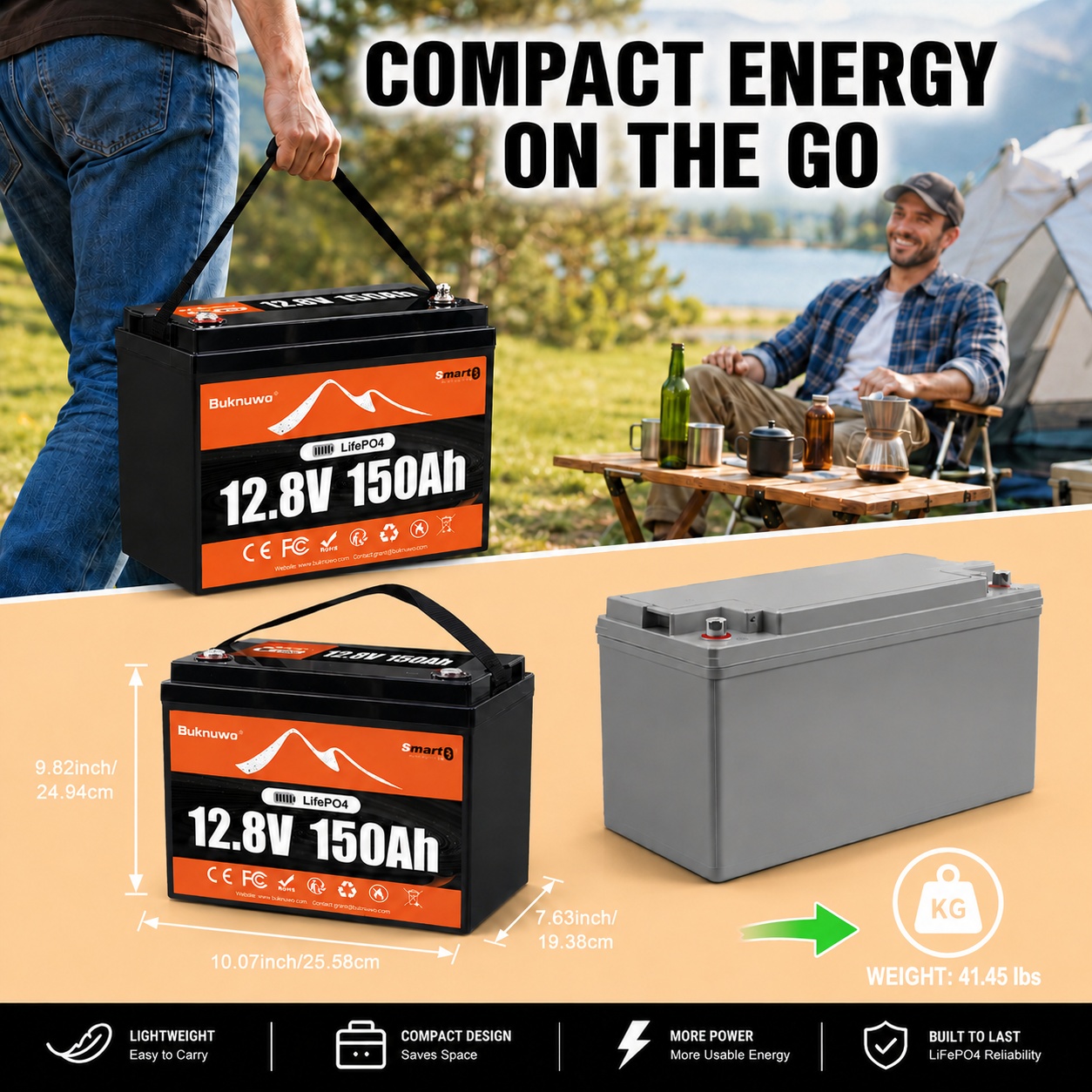 Buknuwo Smart 12V/12,8V 150Ah  – Outdoor Power Inc Bewertung und Preis