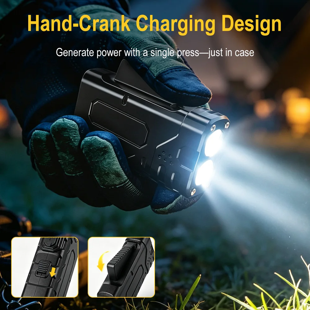 BORUIiT Handkurbel-EDC-LED-Tas – Outdoor Power Inc Bewertung und Preis